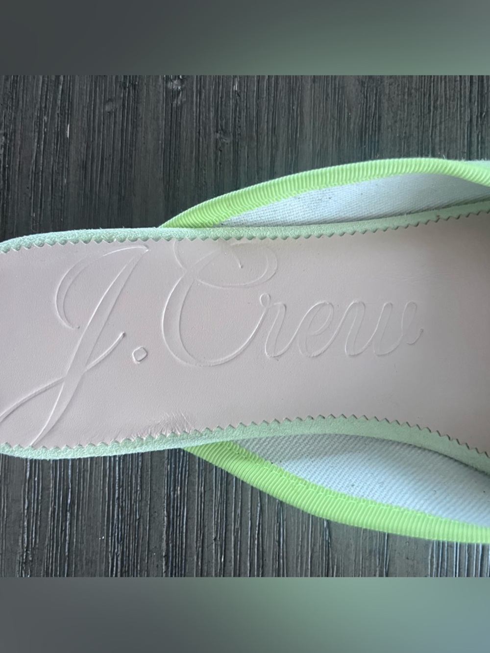 J Crew Suede Ballet Mule Size 8 ~ Crisp Aloe - Picture 5 of 14